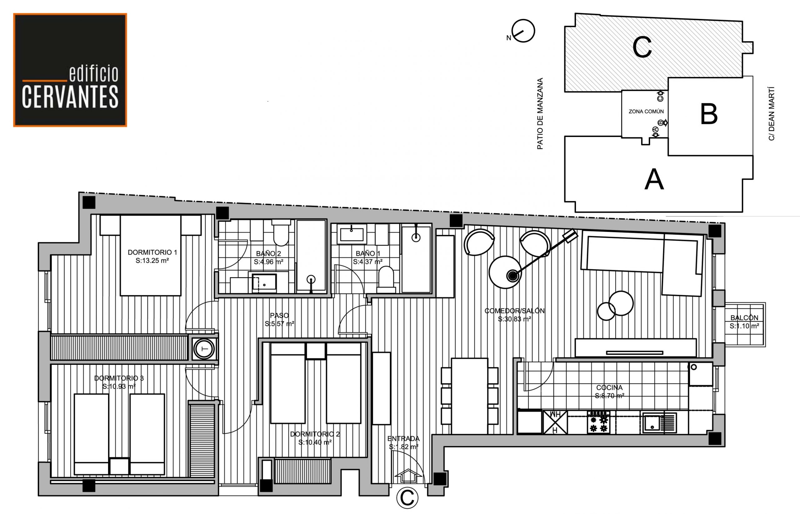 vivienda 3 habitaciones castellon C